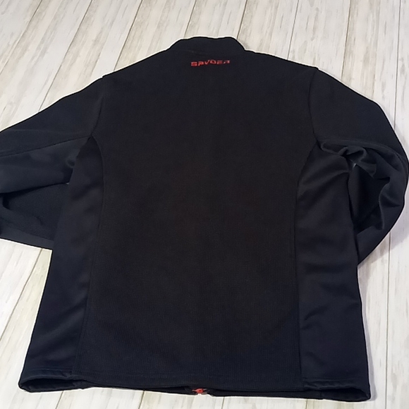 Spyder Fleece Lined Zip Up Jacket Size Youth XL (18-20) Black/ Red - Picture 8 of 15